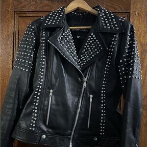 Studded Black Leather Jacket